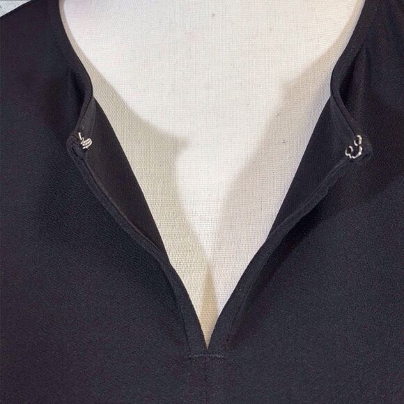 Lauren Ralph Lauren Tunic Key Hole Front Womens Petite Medium PM Black - Picture 6 of 9